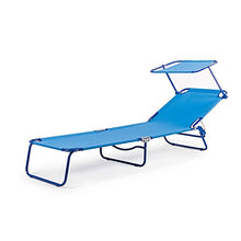 Home Kraft Bali Roof Sedia a sdraio da giardino lettino sdraio pieghevole con tetto blu