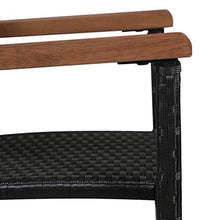 Festnight Set da Pranzo da Giardino, Tavolo Sedie da Giardino, Set Mobili da Giardino in Polyrattan e Acacia Nero 5 pz