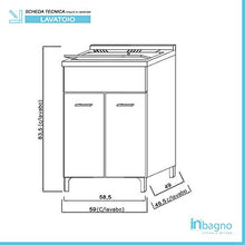 Mobile Lavatoio Grigio da Interno 60x50 con Vasca in Resina E Tavoletta in Legno