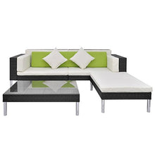 Festnight 17 Pz Set Arredo Divano Letto da Giardino Patio per Esterno in Polyrattan Marrone/Nero (Nero)