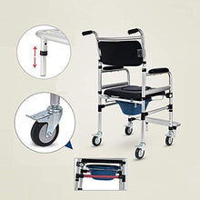 Sedia da Toilette Pieghevole, WC con Sedile Imbottito, Altezza Regolabile, Sedia da Bagno, Doccia, Aiuto alla Mobilità, Sedia per Riabilitazione A