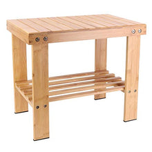Sgabello in bambù con Bordi Lisci Sedia in bambù per Bagno, Camera da Letto, Giardino(25 * 40 * 33.5cm Large)