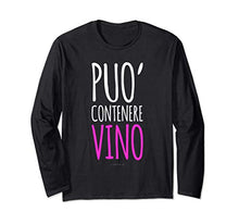 Magliette Divertenti Vino. Può Contenere Vino. Scritte Alcol Maglia a Manica
