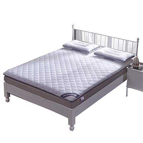 LERDBT Coprimaterassi, Protezioni e Topper Appartamento Home Studio Materasso futon Biancheria da Letto Sleeping Mat Piano Letti qualità dell'hotel (Colore : Bianca, Dimensione : 90x200cm)