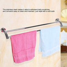 CHHD Portasciugamani a Doppia Asta da Bagno, mensola Porta Asciugamani a Muro da 90 cm a 2 Poli in Acciaio Inossidabile, Antiscivolo, Forte Resistenza con Gancio