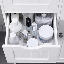 POPSPARK Mobile Bagno con 4 Cassetti e 1 Mobile Contenitore in Legno,Armadietto da Bagno per Soggiorno e Corridoio,Bianco