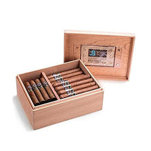 KANJJ-YU Cigar Box, Naturale Cedar Cigar Humidor Viaggio Portatile Cigar Box in Grado di memorizzare 20 sigari, Cigar Humidor e sigari Accessori for Fumatori - Pine Grain Good Mood, Good Life Bar