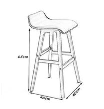 MJY Sgabelli da bar di alta gamma Sgabelli da bar in legno Cucina Colazione Sedia da pranzo con seduta in tessuto di lino Sgabello alto da bar Adatto per famiglia e affari,40 × 40 × 65 cm