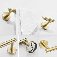 WOMAO 4 Pezzi Accessori da Bagno Set Accessori: portarotolo, Appendiabiti, portasciugamani, Asciugamano, Moderno Oro Spazzolato Rifinito per la Perforazione