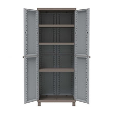 Terry, C-Rattan 2680, Armadio da Esterno Interno a 2 Ante Effetto Rattan, 3 Ripiani Interni. Materiale: Plastica, Dimensioni: 68x39x170 cm