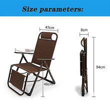 LINGZE Sedia da Giardino in Rattan, Sedia a Sdraio reclinabile Pieghevole per Giardino, Patio, Cortile