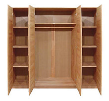 Möbel-Store24 Armadio a 4 ante con specchio, in legno di faggio massiccio, oliato naturale