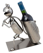Brubaker portabottiglia Vino Porta Bottiglia di Vino Rana Fogliame - Decorazione Oggetto Metallico - portabottiglia - con Biglietto di Auguri per Regalo di Vino