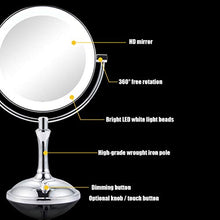 Specchio per il Trucco, Desktop con Luce Soffusa a LED Che Oscura Trucco a Rotazione a 360 ° R01 Trucco