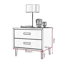 Comodino in Legno massello, Moderno Semplice Creativo Nordico Piccola Camera da Letto Luce Mini in Pelle Netto Letto Rosso Armadio Lato carico 400 kg-45x50x40 cm FANJIANI