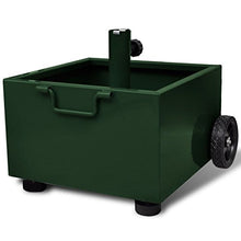 vidaXL Base Ombrellone Fioriera Metallo Verde con Ruote Parasole Portafiori
