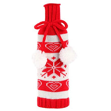 Amosfun - Copribottiglie di Vino per Natale, per Bottiglie di Vino, Vacanze, Vino, Maglione, Decorazione da tavola (Fiocco di Neve)