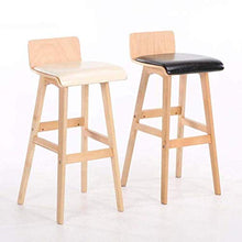 LWW Sgabello, colazione Kitchen counter Sedie Sgabelli, gambe in legno Sgabelli Verde chiaro alta pelle sintetica sedia del poggiapiedi con schienale del sedile Faux pranzo per Pub Café Sgabello,Blu,