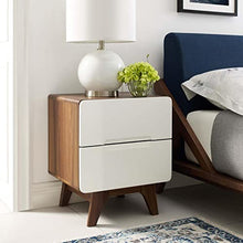Modway Origin - Comodino moderno a 2 cassetti per camera da letto, stile contemporaneo, metà secolo, Bianco noce