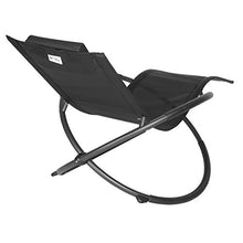 WOLTU LS002sz Sedia Sdraio a Dondolo Relax Poltrona Swing Traspirante da Balcone Campeggio Lettino con Braccioli e Poggiatesta Nero