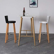 Soar Sgabelli da Bar Sgabello Sedia in Legno,con Seduta in Paglia Alto da Terra alla Seduta con Spallieria/Foro Pub Bar Cucina Nuovo già Montato (Color : Black)