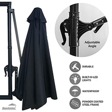 MaxxGarden - Ombrellone da giardino galleggiante a parete, diametro 270 cm, in alluminio, colore: nero