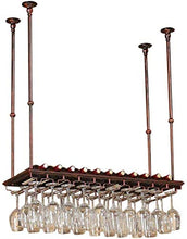 LDM Portabottiglie da Vino in Metallo Calici Portabottiglie in Vetro Armadietti da Vino sospesi a Parete [Altezza 25,6"-41,3" Regolabile] - Telaio in Bronzo (Dimensioni: 150 cm)