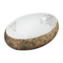 NgMik Risciacquare Il Piano di Lavoro Resistente E Facile da Pulire Rustic Ovale del Vaso in Ceramica Sink Colori sopra Il Contro Art Bacino for L'armadietto del Lavabo Vanity Lavello