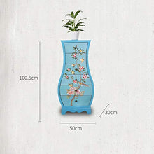 Armadietto del Secchio Dipinto Creativo Vaso di stoccaggio Armadio del Salotto (Color : Blue)