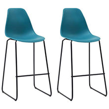 UnfadeMemory Set da Bar Set di mobili per Cucina, Mobili da Bar Tavolo 3 pz in Plastica Turchese