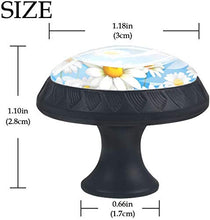 Bianco giallo Daisy Florals Blue Clear Sky Pomelli per Porta Set di 4 Pomelli per Mobili Manopole per Cassetti Cucina Armadio Vetro