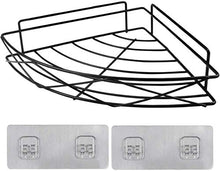 Litcom Mensola per Doccia Angolare Mensole per Bagno Cestello Portaoggetti Autoadesivo per Il Triangolo della Doccia della Cucina del Bagno (Black)