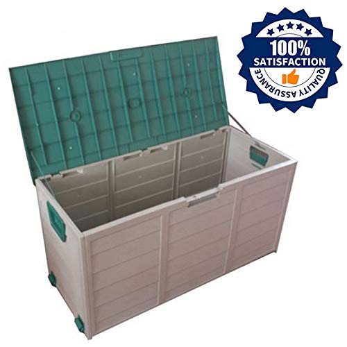 Cassapanca Da Esterno Baule Rattan Cassa Panca Portattrezzi Giardino Copri Bidoni Immondizia Portabidoni Spazzatura Madie Panchina Scatola Di Immagazzinaggio All'Aperto Ideale,Smallwoodgraingreen