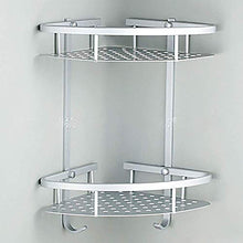 JKCKHA Northern Europe. Bella Bagno d'angolo Frame 2 Double Layer Triangolo Spazio Doccia Carrello Shampoo Sapone stoccaggio Cosmetici Rack Telaio in Alluminio Multifunzione