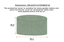 Laxllent Set di Copertura per Mobili da Giardino,Copertura Protettiva per Giardino da Esterno Impermeabile,Set di divani,Verde (Dia 190 x 70cm)