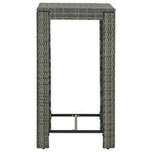 vidaXL Tavolo Bar da Giardino Nero 140,5x60,5x110,5 cm Polyrattan