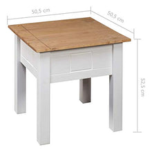 FAMIROSA Comodino Bianco 50,5x50,5x52,5cm in Pino Massello Panama Range