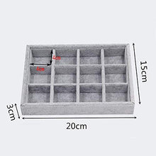 Haucy Scatola portaoggetti per gioielli, con 12 piccole griglie, 20 x 15 x 3 cm