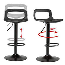 Sgabello Estetista con Back Pp Cushion Bar Stool Stool Sedie A Mano Aperta da Cucina Moderna Sedie da Pranzo con Gambe in Metallo Imbottite,Bianco Nero