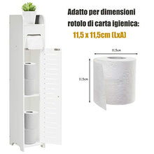 COSTWAY Mobile a Colonna per Bagno, Mobiletto Armadietto Alto a Pavimento, con Cassetti, Moderno, in Legno, Bianco