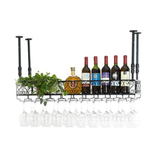 COLiJOL Portabottiglie per Vino da Appendere a Parete in Metallo Portabottiglie per Vino, Portabottiglie per Vino a Soffitto Altezza Regolabile, Portaoggetti per Mensola a Muro, Portabottiglie per Ca