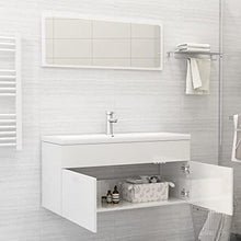 vidaXL Set Mobili da Bagno 2 pz Bianco Lucido in Truciolato