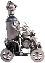 Brubaker - Portabottiglie da Vino, Modello Quad con Pilota, Oggetto Decorativo in Metallo Argentato, Supporto per Bottiglie con Biglietto d'auguri per Regalo