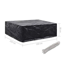 Lechnical Pratico Set di 2 Fodere per mobili da Giardino, Fodera per mobili da Giardino in polietilene Nero, Set 2 Pezzi 250 x 210 x 90 cm (Lunghezza x Larghezza x Altezza) -con 8 Fori