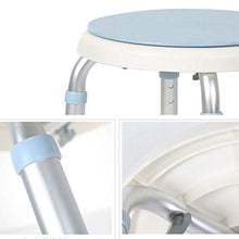 LXLAMP Sgabello da Doccia Regolabile in Altezza, Panca for Scarpe Girevole e Panca di Riposo Telaio in Alluminio for Anziani disabili Blu, Sgabello Vasca da Bagno Sedile per Doccia