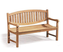 Bergamo - Panchina da Giardino, Resistente alle intemperie, in Legno di Teak Massiccio, Cuscino e Colore Non Inclusi, Larghezza 120 cm