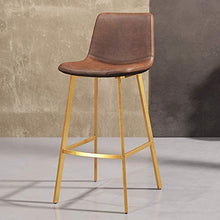 GAXQFEI Chaise Black Counter Height Bar Stools with Back, Pu Leather Bar Counter Stools Modern Pub Kitchen High Dining Chairs,With Gold Metal Base Dining Room Furniture - 350 Lbs Capacity,Marrone,alt