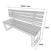 Panchine da giardino per parchi Panchine da esterno per il tempo libero, panchine da terrazza resistenti alle intemperie con struttura in ghisa e legno massello anticorrosivo, panchine da giardino