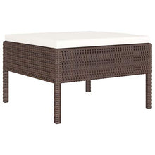 SKM Set Divani da Giardino 6 pz con Cuscini in Polyrattan Marrone (40kg)