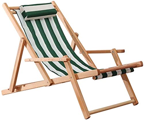 LLSS Sedie a Sdraio Classiche Tradizionali con braccioli Struttura in Legno massello, lettini Prendisole, Sdraio Pieghevoli reclinabili da Giardino
